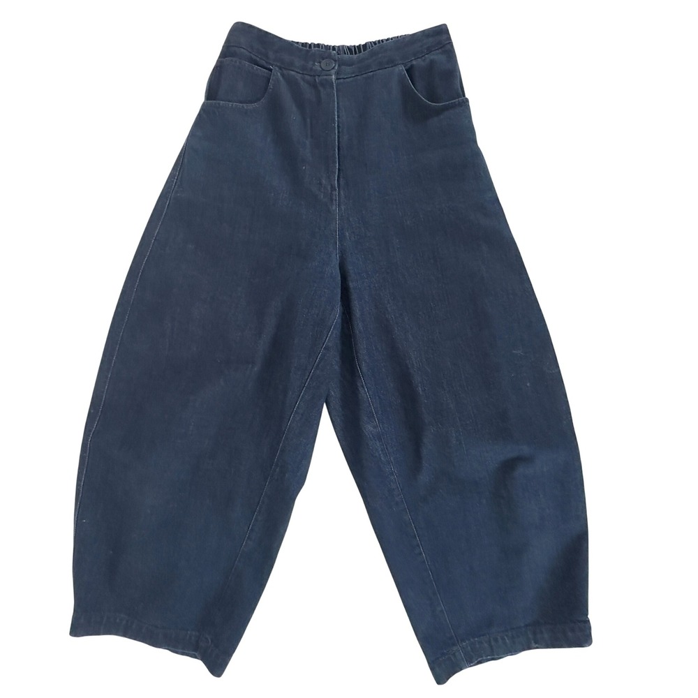 Cordera Curved Leg Trousers Indigo Organic Cotton OS
